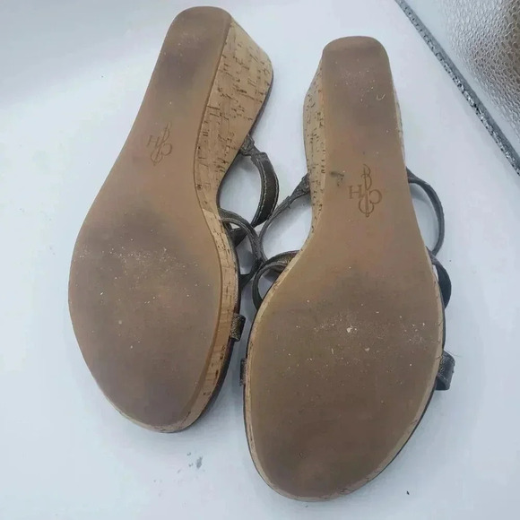 Cole Haan Women's Bronze & Jewel Studded Cork Wedge Sandal, Size 5.5 B D41646 - Picture 6 of 7